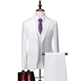 Ceekoo M-6XL ( Jacket + Vest + Pants ) Boutique Pure Color Mens Business Formal Suit 3Piece Set and Two-piece Set Groom Wedding Dress