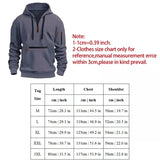 Ceekoo  -  Autumn Winter Men's Casual Hooded Sweater Fashion Solid Color Casual Half Zipper Pocket Long Sleeve Pullover Sweatshirt