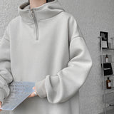 Ceekoo Turtleneck Hoodie Zipper Pullovers Streetwear Hip Hop Hooded Sweatshirt Men Clothing Korean Couples Harajuku Coat