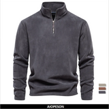 Ceekoo  Quality Thicken Warm Fleece Jacket for Men Zipper Neck Pullover Men's Sweatshirt Soft Shell Mens Jacket