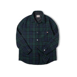 Ceekoo  -  American Retro Blue Green Plaid Wool Jacket Loose Thick Plaid Shirt Jacket Men's Coat Clothing Spring And Autumn