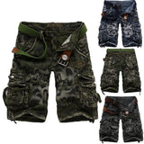 Ceekoo  -  Summer Men's Casual Shorts Fashion Camouflage Multi-pocket Zipper Loose Military Combat Work Shorts Breathable Five Pants