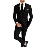 Ceekoo  -  Summer Linen Men Suits 3 Piece (Jacket+Pants+Vest) Elegant Wedding Party Prom Tuxedo Fashion Smart Casual Costume Homme Slim