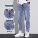 CeekooMen's Spring and Autumn Drawstring Hip Hop Joggers Casual Denim Jeans   New Slim-fit Streetwear Harem Pants Trousers for Men