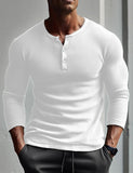 Ceekoo   New Long Sleeve polyester T-shirt Mens Breathable Thin Fabric Casual T-shirt Spring autum Henry-Neck Basic Tee Tops Man