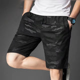 Ceekoo   New Men Gym Loose Shorts Mid-Rise Elastic Waistband Drawstring Pockets Men Shorts Summer Camouflage Print Fitness Shorts