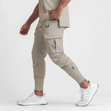  Ceekoo Pocket New Men's Cargo Pants Summer Thin Slim Quick-drying Elastic Leggings Running Training Sweatpants Casual Trend Trousers