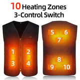 Ceekoo Heated Vest Men Women Rechargeable Warming Self Heating Vest Fleece Electric Heated Jacket Clothing Thermal Waistcoat