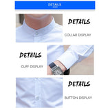 Ceekoo  New Men Shirts Business Long Sleeve Stand Collar Cotton Male Shirt Slim Fit Popular Designs Men's Fahion