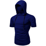  Ceekoo Mens Gym Hoodie Sleeveless with Mask Sweatshirt Hoodies Casual Splice Large Open-Forked Male Clothing Mask Button Sports Hooded