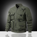 Ceekoo  -  Men's jacket Spring and Autumn loose casual top Functional multi pocket work jacket Flying jacket Motorcycle tactical jacket