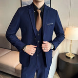 Ceekoo  -  fashion suits for men High Quality Business Casual Wedding (suit + Vest + Trousers) New Fashion Banquet Handsome Men's 3-piece Set  S-6XL