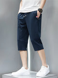 Ceekoo  Summer Zip Pockets Sweatshorts Men Sportswear Short Breeches Jogger Pants Capris Male Solid Cotton Casual Shorts Plus Size 8XL