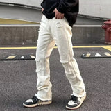 ceekoo Y2k Ripped Jeans Men Gothic Hip Hop Streetwear Vintage Women's Jeans Baggy Korean Denim Pants Straight Trousers For Men Punk