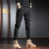 Ceekoo Streetwear Fashion Men Jeans Elastic Stretch Slim Fit Spliced Designer Casual Cargo Pants Hombre Hip Hop Joggers Men Overalls