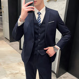 Ceekoo  -  fashion suits for men High Quality Business Casual Wedding (suit + Vest + Trousers) New Fashion Banquet Handsome Men's 3-piece Set  S-6XL