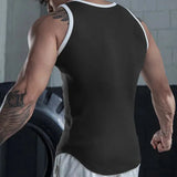 Ceekoo  -  Men Sports Fitness Tight Vest New Genderless Fashion Sexy Shaping Elastic Training Quick Dry Contrast Color Tank Top Unisex