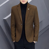 Ceekoo  -  fashion suits for men Autumn and Winter Thick Casual Suit Men's Korean Version of The Trend Suit Single West Coat Slim Korean Version of Small Suit