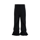 Ceekoo  -  fall outfits men High Street Black Boot Cut Mens and Women Wide Leg Baggy Flare Pants Oversized Ropa Hombre Casual Loose Black Trousers