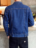 Ceekoo Autumn New High-end Brand Male Fashion Boutique Blue Slim Casual Denim Jacket Trendy Thin Mens Denim Coat Cowboy