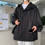 Ceekoo Streetwear  Spring Hooded Casual Jacket For Man Outdoor Coat Windbreak Bomber Men's Jacket