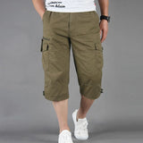 Ceekoo Summer New Fashion Men's Overalls Men's Loose Casual Straight Leg Pants Cropped Pants