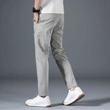 Ceekoo Korean Men Solid Casual Suits Pants Spring Summer New All-match Business Male Clothes Fashion Loose Sports Straight Trousers 5XL