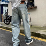 Ceekoo  -  fall outfits men High-end Street hip-hop personality butterfly print jeans men's loose straight wide leg pants retro Y2k washed pants