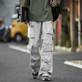 Ceekoo Multi-pockets Cargo Pants Streetwear Hip-hop Mopping Trousers Harajuku Tooling Pant Men's Vintage Loose Casual Jogging Pants