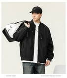 Ceekoo  Autumn Winter Flight Jacket Workwear Coat Men's American Casual Baseball Clothing