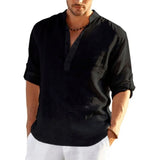 Ceekoo 12 Colors!New Men's Linen Long Sleeve Shirt Solid Color Casual Cotton Linen Shirts Tops S-5XL Hawaiian shirts