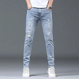 Luxury Summer Designer Korean Classic Streetwear Cowboy Pants for Men Fashionable and Comfortable Boyfriend Skinny Jeans Men