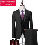 Ceekoo M-6XL ( Jacket + Vest + Pants ) Boutique Pure Color Mens Business Formal Suit 3Piece Set and Two-piece Set Groom Wedding Dress