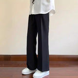 Ceekoo  -  Summer Black Suit Pants Men Fashion Social Mens Dress Pants Korean Loose Bell-bottoms Pants Men Mens Office Formal Trousers