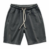 Ceekoo  Knitted Shorts for Men Japanese Cotton Elastic Waist Short Pants Summer Breathable Sports Loose Jogging Shorts Man Sweat Shorts