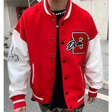 Ceekoo  -  Y2k Letter embroidery men jacket coat new stitching embroidery baseball uniform men casual loose jacket couple clothes