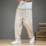 Ceekoo  Spring Pants Men Elastic Waist Casual Harem Pant Loose Sweatpants Traditional Chinese Trousers pantalons homme