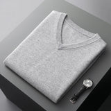 Ceekoo Men's T-shirt Spring/Summer New Line Pullover Vest 100% Pure Wool Knitted V-Neck Top Fashion Korean Edition Solid Sweethear