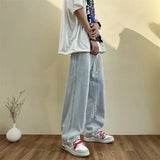 Ceekoo Neutral Simple Solid Long Jeans Men Korean Style Fashion High Street Loose Casual Jean Pants Male Daliy All-match Trousers