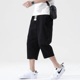 Ceekoo Summer Casual Pants Men's Wild Cotton and Linen Loose Linen Pants Korean Style Trend Nine-point Straight Trousers