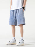 Ceekoo  New Distressed Summer Shorts Men 320G Heavy Cotton Drawstring Harajuku Loose Sweatshorts Male Casual Short Pant Streetwear