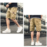 Ceekoo  Breathable Men Shorts Men's Plus Size Cargo Shorts Breathable Quick-drying Multi Pocket Design for Comfortable Outdoor Wear