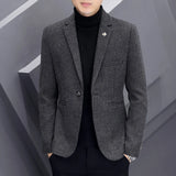 Ceekoo  -  fashion suits for men Autumn and Winter Thick Casual Suit Men's Korean Version of The Trend Suit Single West Coat Slim Korean Version of Small Suit