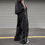 Ceekoo Oversized Black Sweatpants Men Side Stripe Basic Cargo Pants Lady Y2K Streetwear Baggy Jogger Men Women Casual Korean Fashion