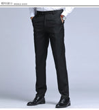 Ceekoo  Casual men's dress pants Straight suit pants Men's business men's pants Black slim men's formal dress elegant and generous