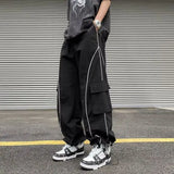 Ceekoo Oversized Black Sweatpants Men Side Stripe Basic Cargo Pants Lady Y2K Streetwear Baggy Jogger Men Women Casual Korean Fashion