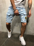 Ceekoo  -  fall outfits  Size S-3XL Fashion Ripped Men's Denim Shorts Embroidered Painted Five-point Pants Summer Casual Elastic Sports Men's Clothi