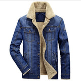 Ceekoo  Winter Men Denim Jacket Mens Fashion Casual Jeans Jacket Man Warm Thick Denim Coat Male Fur Collar Bomber Coats Outerwear