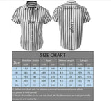 Ceekoo  Men's Casual Stylish Striped Shirt  New Summer Short Sleeve Beach Shirt Button-Up Dress Shirts Breathable Hawaiian Shirt