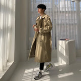 Ceekoo Korean Version Windbreaker Men's Mid Length Spring Coat Trendy Handsome British Cape Loose Fitting Japanese Coat